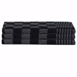 vidaXL Towel Set Tea Towel 15 Piece with Oven Gloves and Pot Holders Cotton - black