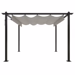 vidaXL Garden Gazebo with Retractable Roof Tent Multi Colours 3x3 m/4x3 m - cream