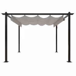 vidaXL Garden Gazebo with Retractable Roof Tent Multi Colours 3x3 m/4x3 m - cream - Additional view 4
