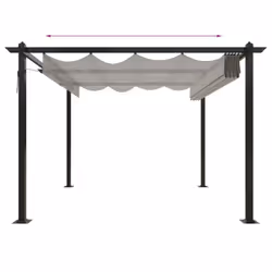 vidaXL Garden Gazebo with Retractable Roof Tent Multi Colours 3x3 m/4x3 m - cream - Additional view 5