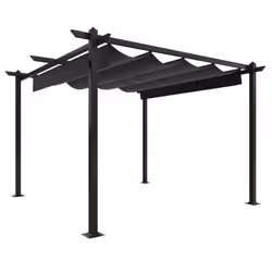 vidaXL Garden Gazebo with Retractable Roof Tent Multi Colours 3x3 m/4x3 m - anthracite