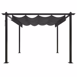 vidaXL Garden Gazebo with Retractable Roof Tent Multi Colours 3x3 m/4x3 m - anthracite