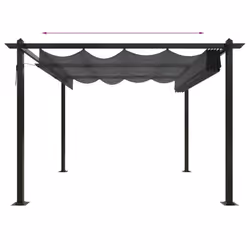 vidaXL Garden Gazebo with Retractable Roof Tent Multi Colours 3x3 m/4x3 m - anthracite - Additional view 5