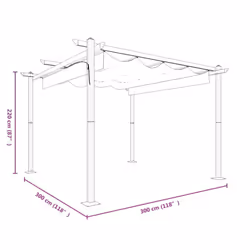 vidaXL Garden Gazebo with Retractable Roof Tent Multi Colours 3x3 m/4x3 m - anthracite - Additional view 9