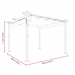 vidaXL Garden Gazebo with Retractable Roof Tent Multi Colours 3x3 m/4x3 m - taupe - Additional view 4