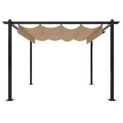 vidaXL Garden Gazebo with Retractable Roof Tent Multi Colours 3x3 m/4x3 m - taupe - Additional view 5