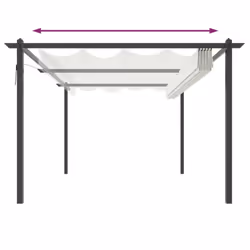 vidaXL Garden Gazebo with Retractable Roof Tent Multi Colours 3x3 m/4x3 m - cream - Additional view 4