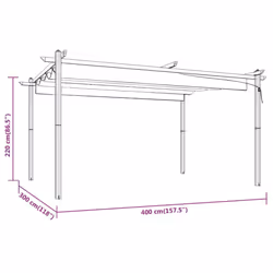 vidaXL Garden Gazebo with Retractable Roof Tent Multi Colours 3x3 m/4x3 m - cream - Additional view 7