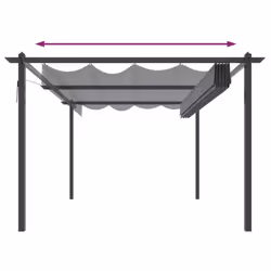 vidaXL Garden Gazebo with Retractable Roof Tent Multi Colours 3x3 m/4x3 m - anthracite - Additional view 4