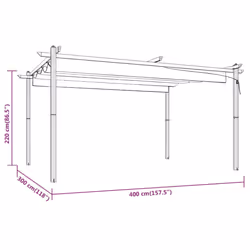 vidaXL Garden Gazebo with Retractable Roof Tent Multi Colours 3x3 m/4x3 m - anthracite - Additional view 7