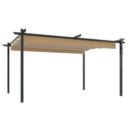 vidaXL Garden Gazebo with Retractable Roof Tent Multi Colours 3x3 m/4x3 m - taupe