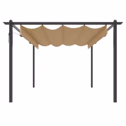vidaXL Garden Gazebo with Retractable Roof Tent Multi Colours 3x3 m/4x3 m - taupe