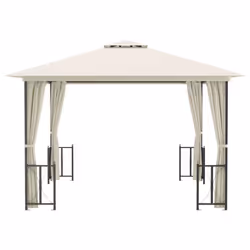 vidaXL Gazebo with Sidewalls & Double Roof Tent Multi Colours 3x3 m/3x4 m - cream, 3 x 3 m