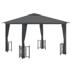 vidaXL Gazebo with Sidewalls & Double Roof Tent Multi Colours 3x3 m/3x4 m - anthracite, 3 x 3 m