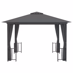 vidaXL Gazebo with Sidewalls & Double Roof Tent Multi Colours 3x3 m/3x4 m - anthracite, 3 x 3 m
