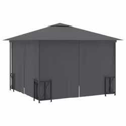 vidaXL Gazebo with Sidewalls & Double Roof Tent Multi Colours 3x3 m/3x4 m - anthracite, 3 x 3 m - Additional view 4