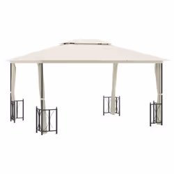 vidaXL Gazebo with Sidewalls & Double Roof Tent Multi Colours 3x3 m/3x4 m - cream, 3 x 4 m