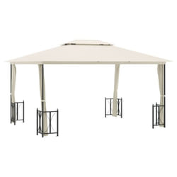vidaXL Gazebo with Sidewalls & Double Roof Tent Multi Colours 3x3 m/3x4 m - cream, 3 x 4 m