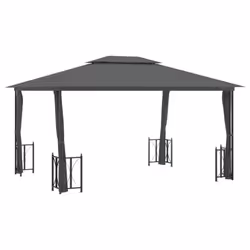 vidaXL Gazebo with Sidewalls & Double Roof Tent Multi Colours 3x3 m/3x4 m - anthracite, 3 x 4 m