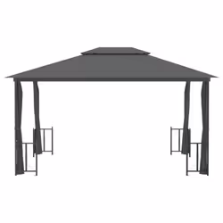 vidaXL Gazebo with Sidewalls & Double Roof Tent Multi Colours 3x3 m/3x4 m - anthracite, 3 x 4 m