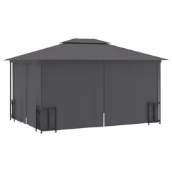 vidaXL Gazebo with Sidewalls & Double Roof Tent Multi Colours 3x3 m/3x4 m - anthracite, 3 x 4 m - Additional view 4