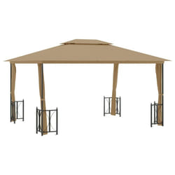 vidaXL Gazebo with Sidewalls & Double Roof Tent Multi Colours 3x3 m/3x4 m - taupe, 3 x 4 m