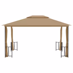 vidaXL Gazebo with Sidewalls & Double Roof Tent Multi Colours 3x3 m/3x4 m - taupe, 3 x 4 m - Additional view 5