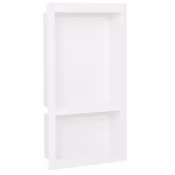 vidaXL Shower Niche with 2 Compartments High Gloss White Home Shampoo Shelf