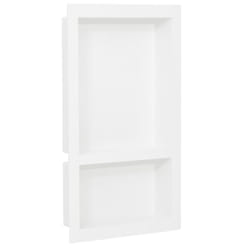 vidaXL Shower Niche with 2 Compartments High Gloss White Home Shampoo Shelf