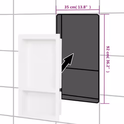 vidaXL Shower Niche with 2 Compartments High Gloss White Home Shampoo Shelf - Additional view 5