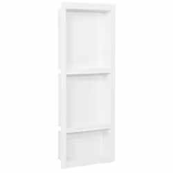 vidaXL Shower Niche with 3 Compartments High Gloss White Bathroom Shampoo Shelf