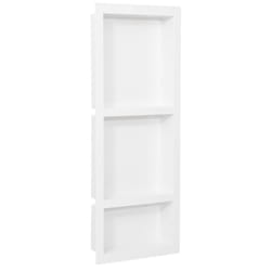 vidaXL Shower Niche with 3 Compartments High Gloss White Bathroom Shampoo Shelf