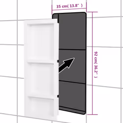 vidaXL Shower Niche with 3 Compartments High Gloss White Bathroom Shampoo Shelf - Additional view 5