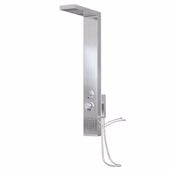 vidaXL Shower Panel System Stainless Steel Square Multi Colours 114/130 cm - silver, 15 x 47 x 114 cm