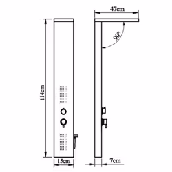 vidaXL Shower Panel System Stainless Steel Square Multi Colours 114/130 cm - silver, 15 x 47 x 114 cm