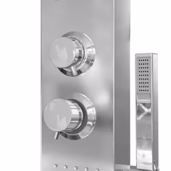 vidaXL Shower Panel System Stainless Steel Square Multi Colours 114/130 cm - silver, 15 x 47 x 114 cm - Additional view 6