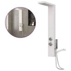 vidaXL Shower Panel System Stainless Steel Square Multi Colours 114/130 cm - white, 15 x 47 x 114 cm