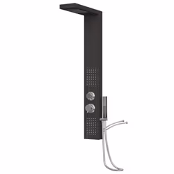 vidaXL Shower Panel System Stainless Steel Square Multi Colours 114/130 cm - black, 15 x 47 x 114 cm