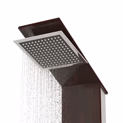 vidaXL Shower Panel System Glass Brown Rain Mixer Shower Faucet Set Bath Jet - Additional view 4