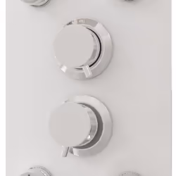 vidaXL Shower Panel Unit Glass Home Rain Mixer Shower Bath Jet Black/White - white - Additional view 5