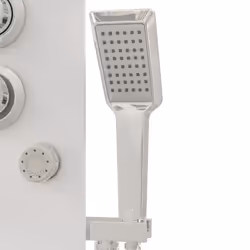 vidaXL Shower Panel Unit Glass Home Rain Mixer Shower Bath Jet Black/White - white - Additional view 7