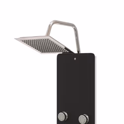 vidaXL Shower Panel Unit Glass Home Rain Mixer Shower Bath Jet Black/White - black