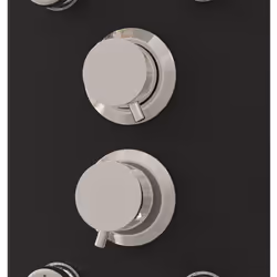 vidaXL Shower Panel Unit Glass Home Rain Mixer Shower Bath Jet Black/White - black - Additional view 4
