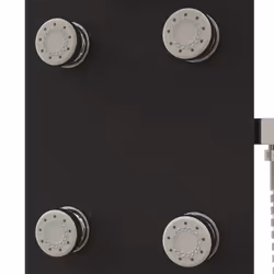 vidaXL Shower Panel Unit Glass Home Rain Mixer Shower Bath Jet Black/White - black - Additional view 5