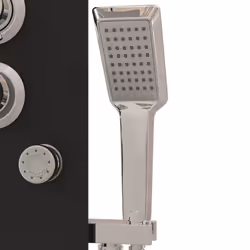 vidaXL Shower Panel Unit Glass Home Rain Mixer Shower Bath Jet Black/White - black - Additional view 6