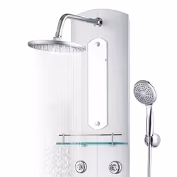 vidaXL Shower Panel Unit Silver Rain Mixer Shower Tower Faucet Set Bath Jet - Additional view 4