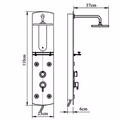 vidaXL Shower Panel Unit Silver Rain Mixer Shower Tower Faucet Set Bath Jet - Additional view 9
