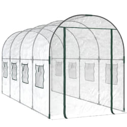 vidaXL Greenhouse Transparent PVC&Powder-coated Steel Outdoor Patio Greenhouse