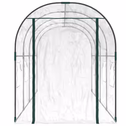 vidaXL Greenhouse Transparent PVC&Powder-coated Steel Outdoor Patio Greenhouse