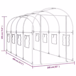 vidaXL Greenhouse Transparent PVC&Powder-coated Steel Outdoor Patio Greenhouse - Additional view 6